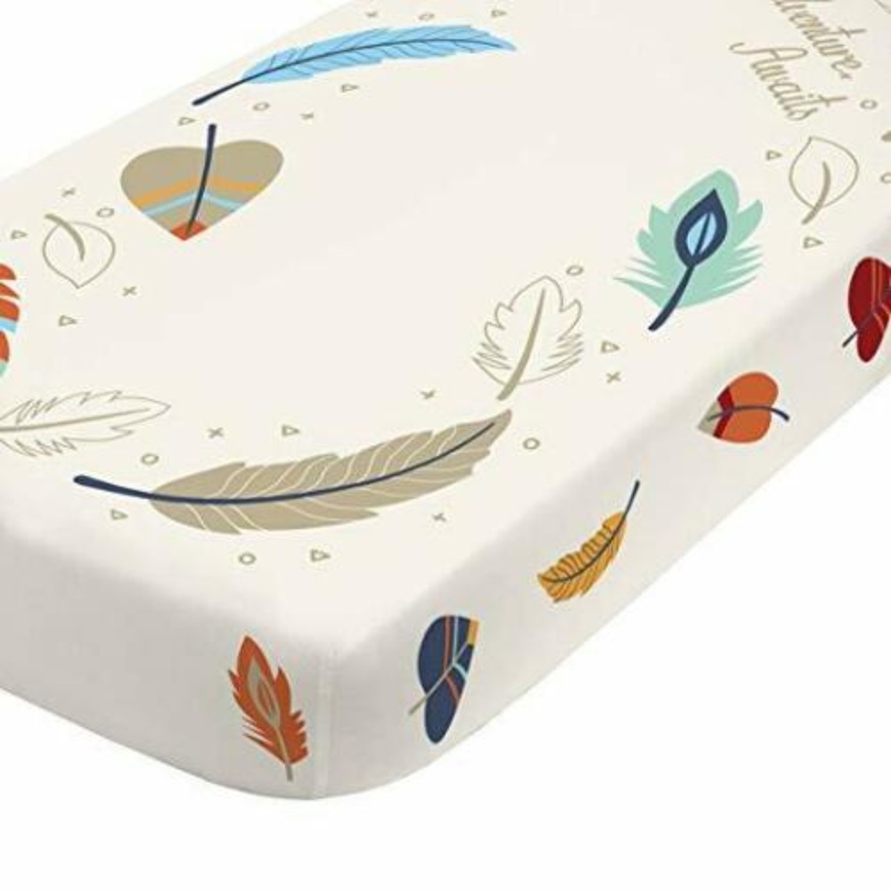 Feather/Adventure Awaits Crib Sheet